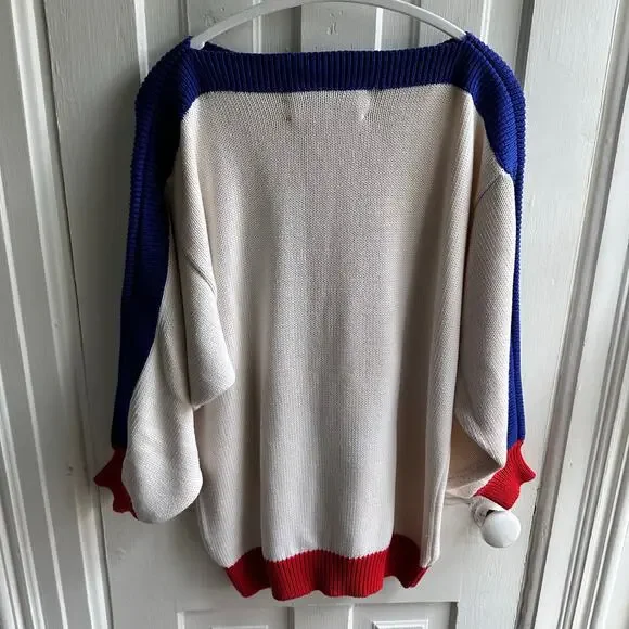 Vintage 80s Sinthia Szato Marisa Christina Sailboat Embellished Sweater - Picture 6 of 10